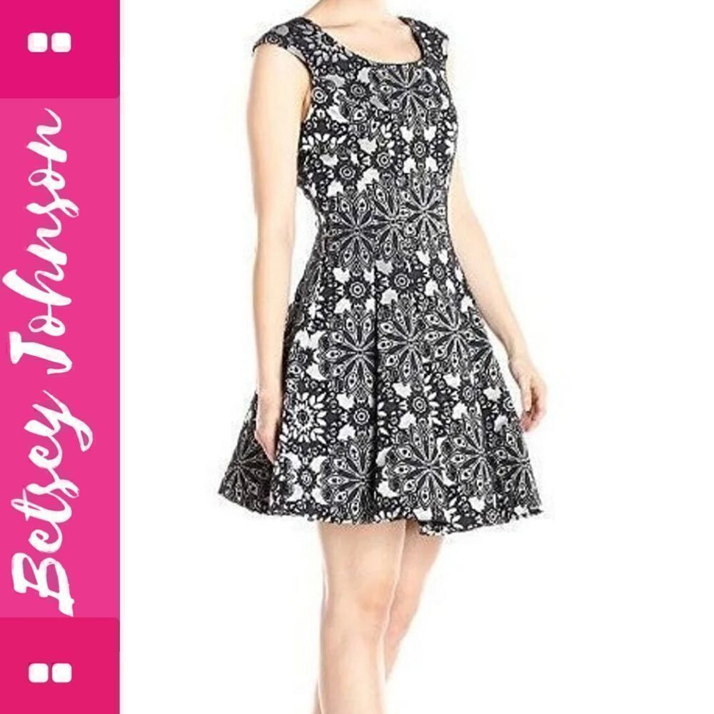 Black and gray embroidered Betsey Johnson Dress